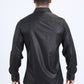 Mens Modern Fit Stretch Foil Fashion Black Shirt