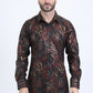 Mens Modern Fit Stretch Foil Fashion Black Shirt