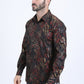 Mens Modern Fit Stretch Foil Fashion Black Shirt