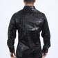 Mens Modern Fit Stretch Foil Fashion Black Shirt