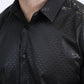 Mens Modern Fit Stretch Foil Fashion Black Shirt