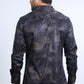 Mens Modern Fit Stretch Foil Fashion Black Shirt