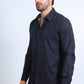 Mens Modern Fit Stretch Foil Fashion Black Shirt