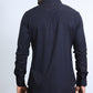 Mens Modern Fit Stretch Foil Fashion Black Shirt