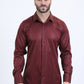 Mens Modern Fit Stretch Foil Fashion Burgundy Shirt