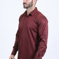 Mens Modern Fit Stretch Foil Fashion Burgundy Shirt