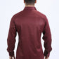 Mens Modern Fit Stretch Foil Fashion Burgundy Shirt