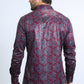 Mens Modern Fit Stretch Foil Fashion Burgundy Shirt