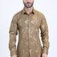 Mens Modern Fit Stretch Foil Fashion Gold Shirt