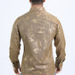 Mens Modern Fit Stretch Foil Fashion Gold Shirt