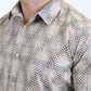 Mens Modern Fit Stretch Foil Fashion Khaki Shirt