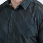 Mens Modern Fit Stretch Foil Fashion Olive Shirt