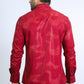 Mens Modern Fit Stretch Foil Fashion Red Shirt