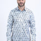 Mens Modern Fit Stretch Foil Fashion White Shirt