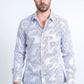 Mens Modern Fit Stretch Foil Fashion White Shirt