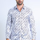 Mens Modern Fit Stretch Foil Fashion White Shirt