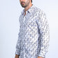 Mens Modern Fit Stretch Foil Fashion White Shirt