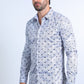 Mens Modern Fit Stretch Foil Fashion White Shirt