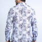 Mens Modern Fit Stretch Foil Fashion White Shirt