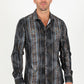 Mens Modern Fit Stretch Foiled Shirt - Black