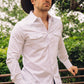 Men's Modern Fit Solid White Dress Shirt