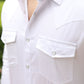 Men's Modern Fit Solid White Dress Shirt