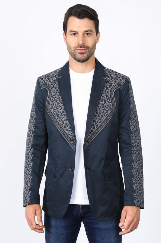 Mens Embroidery Fashion Blazer