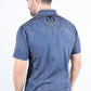 Mens Embroidery Modern Fit Stretch Short Sleeve Shirt