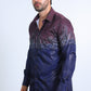 Mens Modern Fit Panoramic Foil Print Shirt - Navy