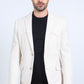 Men's Double Button Faux-Suede Blazer - Off White