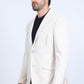 Men's Double Button Faux-Suede Blazer - Off White