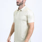 Mens Performance Fabric Modern Fit Stretch Aztec Print Beige Polo