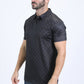 Mens Performance Fabric Modern Fit Stretch Aztec Print Black Polo