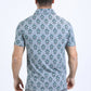 Mens Performance Fabric Modern Fit Stretch Aztec Print Blue Polo