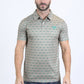 Mens Performance Fabric Modern Fit Stretch Aztec Print Khaki Polo