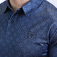 Mens Performance Fabric Modern Fit Stretch Aztec Print Navy Polo