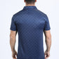 Mens Performance Fabric Modern Fit Stretch Aztec Print Navy Polo