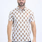 Mens Performance Fabric Modern Fit Stretch Aztec Print White Polo