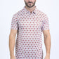 Mens Performance Fabric Modern Fit Stretch Aztec Print White Polo