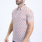 Mens Performance Fabric Modern Fit Stretch Aztec Print White Polo