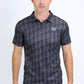 Mens Performance Fabric Print Black Polo