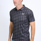 Mens Performance Fabric Print Black Polo