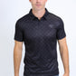 Mens Performance Fabric Print Black Polo