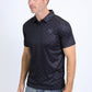 Mens Performance Fabric Print Black Polo