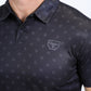 Mens Performance Fabric Print Black Polo