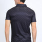 Mens Performance Fabric Print Black Polo