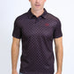 Mens Performance Fabric Print Black Polo