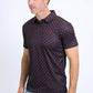 Mens Performance Fabric Print Black Polo