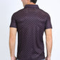 Mens Performance Fabric Print Black Polo