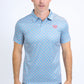 Mens Performance Fabric Print Blue Polo